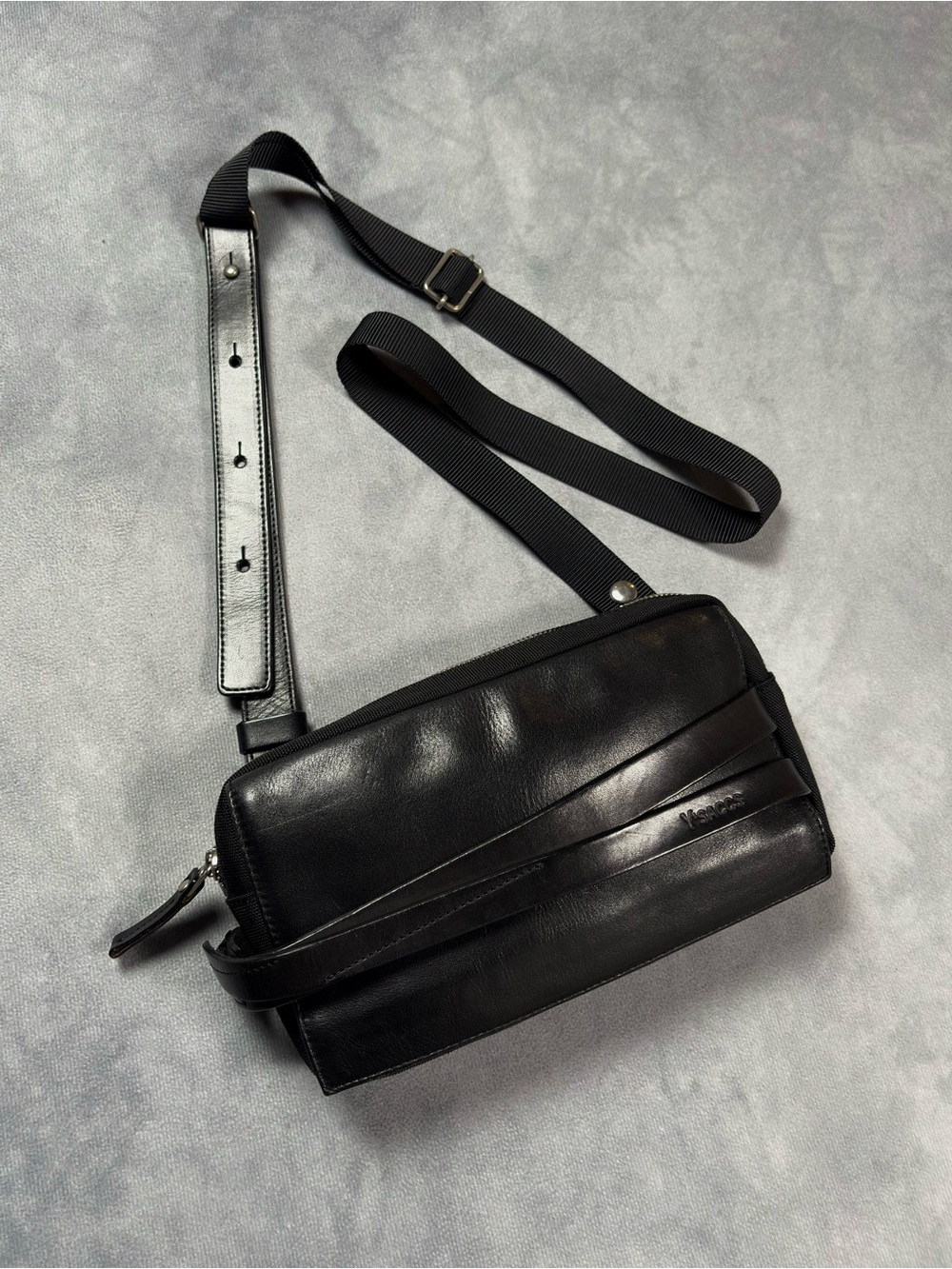 Yohji Yamamoto Y’saccs Vintage Black Leather Strap Archive Crossbody Shoulder Ba - Picture 2 of 12